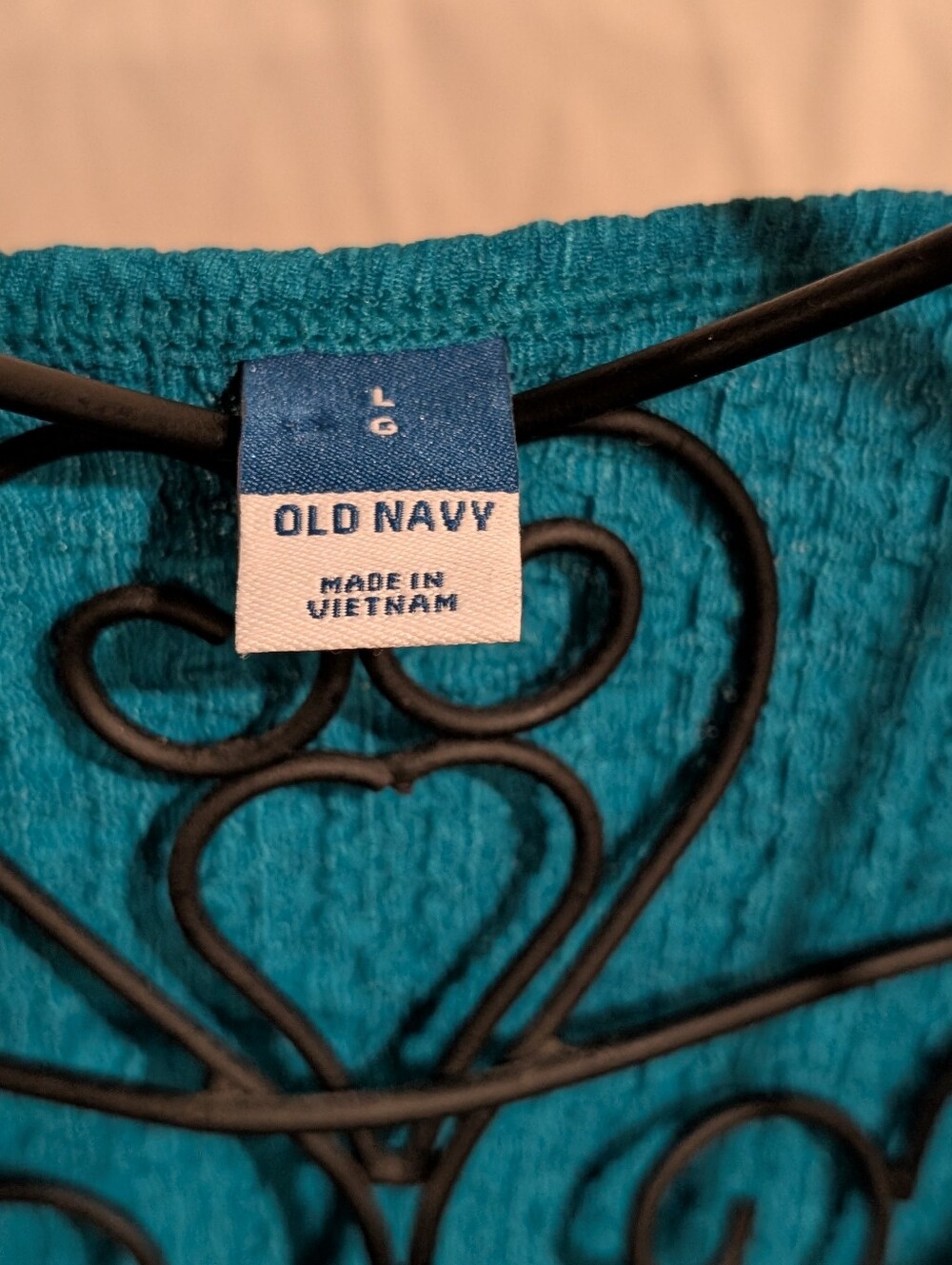 Old Navy Teal Blue Smocked Textured Square Neck Tank Top Size Large - Picture 2 of 7